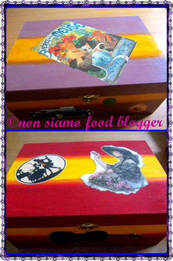 Bauletti in legno decorati a mano con tecnica decoupage.