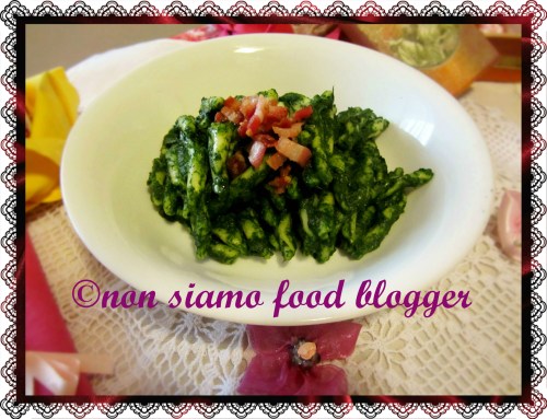 Strozzapreti con Crema di Spinaci e Pancetta